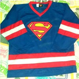 2001 Superman Hockey Jersey DC Comics Vintage Movie Comic Book